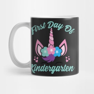 Unicorn With Green Text | First Day of Kindergarten Mug